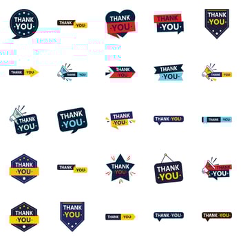 25 High Quality Vector Elements for Saying Thank You