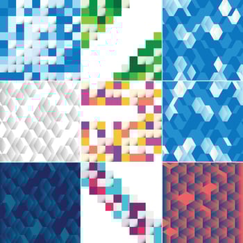Abstract geometric patterns set vector