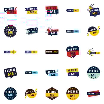 Get More Attention with Our Pack of 25 Hire Me Banners vector