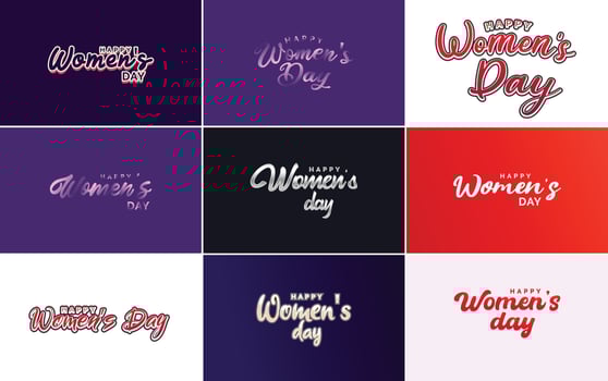 International Women's Day lettering suitable for use in cards. invitations. banners. posters. postcards. stickers. and social media posts vector