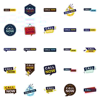 Call Now 25 Unique Typographic Designs to drive engagement and phone calls vector