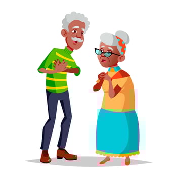 Elderly Couple Vector. Modern Grandparents. Old Age. With Glasses. Isolated Flat Cartoon Illustration vector