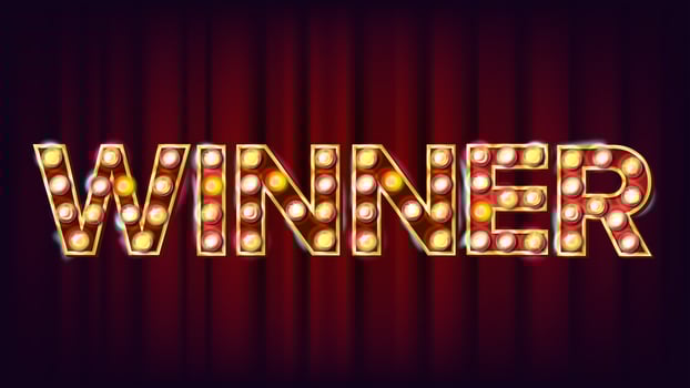 Winner Banner Vector. Casino Shining Lamp Background. For Luck Design. Business Illustration vector