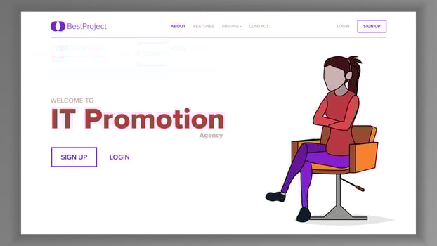 Modern Landing Page Concept Vector. Woman. Line. Main Website Page Design. Consumerism Template Illustration vector