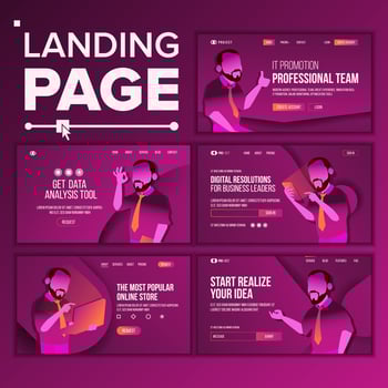 Modern Landing Page Concept Vector. Store. Shop Online. Creative Idea. Business Coworking. Office Investment Webpage. Main Website Page Design. Consumerism Template Illustration vector