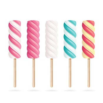 Realistic Marshmallows Candy Vector. vector