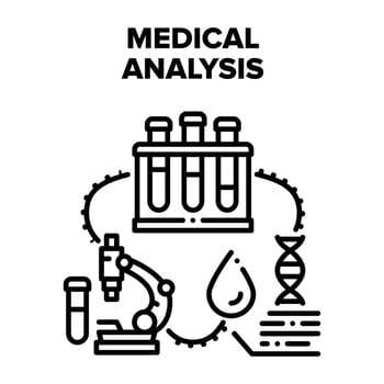 Medical Analysis Vector Black Illustrations