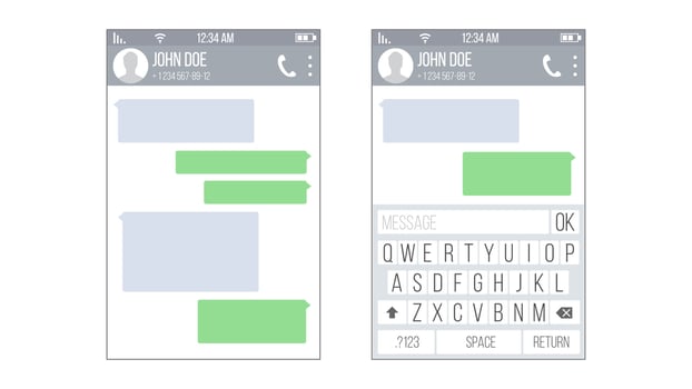 Mobile UI Kit Messenger Vector. Chat App Design Template. Modern Mobile Keyboard Isolated Illustration vector