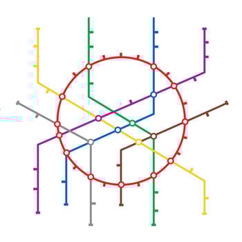 Metro Map Vector. Subway Map Design Template. Colorful Background With Stations vector