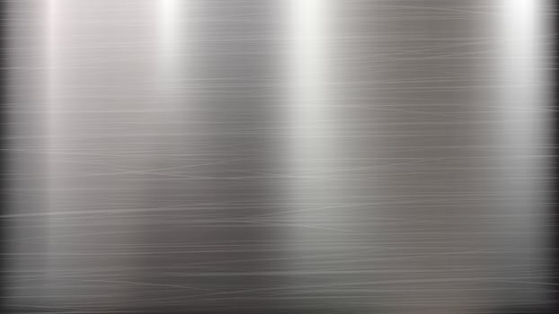 Pink Metal Abstract Technology Background. Polished, Brushed Texture. Chrome, Silver, Steel, Aluminum. Vector illustration.