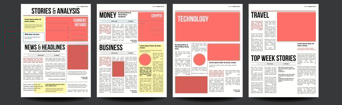 Newspaper Vector. Paper Tabloid Design. Daily Headline World Business Economy News And Technology. Illustration vector