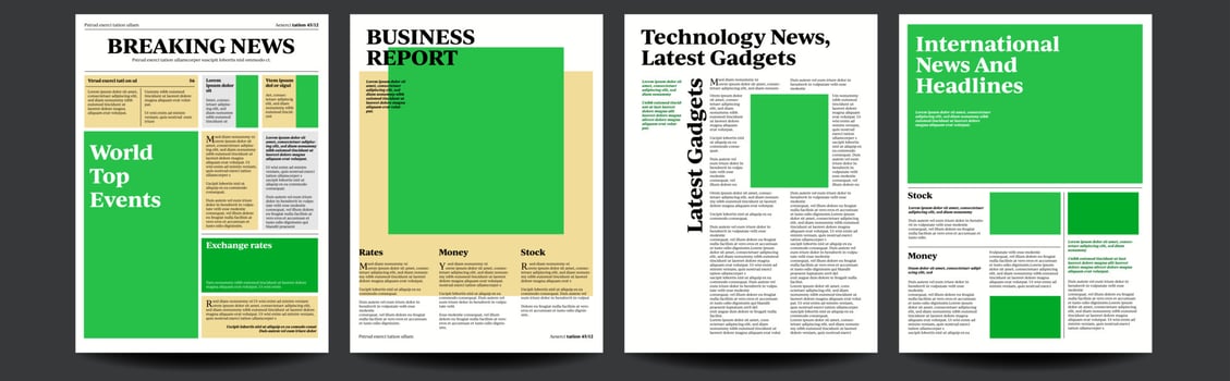 Newspaper Vector. Daily Journal Design. Financial News Articles, Advertising Business Information. Illustration vector