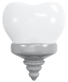 3D Rendering tooth with implant tool icon cartoon style. 3D Render illustration. png