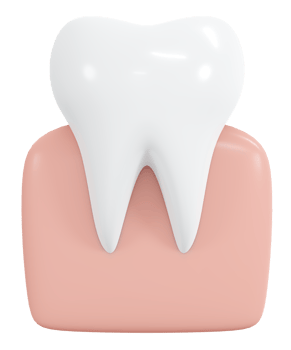 3D Rendering healthy tooth with gum icon cartoon style. 3D Render illustration. png