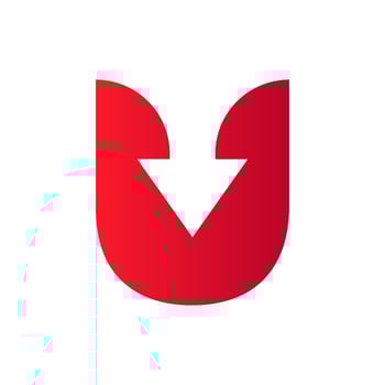 Letter U Financial Logo with Growth Arrow Design. Accounting Element, Financial Investment Symbol Vector Template