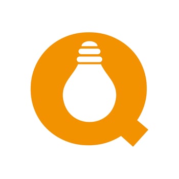 Letter Q Electric Logo Combine With Electric Bulb Icon Vector Template. Light Bulb Logotype Sign Symbol