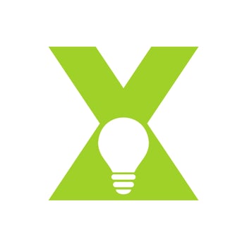 Letter X Electric Logo Combine With Electric Bulb Icon Vector Template. Light Bulb Logotype Sign Symbol