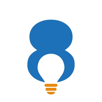 Letter 8 Electric Logo Combine With Electric Bulb Icon Vector Template. Light Bulb Logotype Sign Symbol