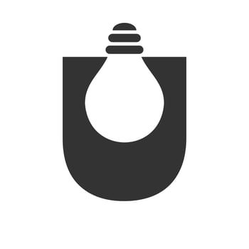 Letter U Electric Logo Combine With Electric Bulb Icon Vector Template. Light Bulb Logotype Sign Symbol