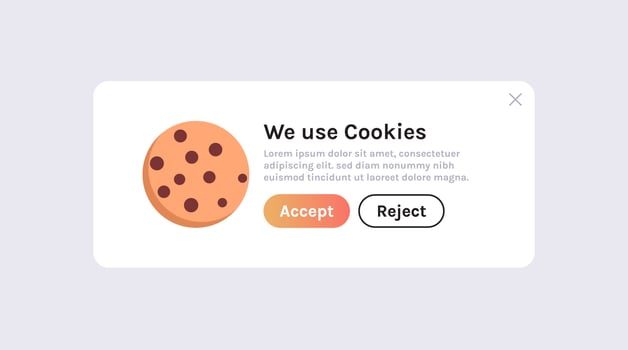 Protection of personal data information cookie and internet web page we use cookies policy concept flat vector illustration.