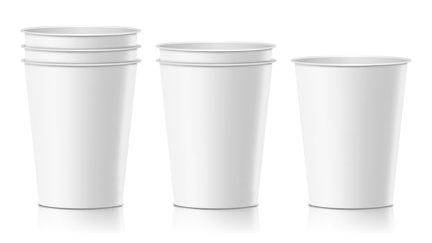 Realistic Paper Cup Vector. Cafe Latte, Mocha, Cappuccino Cup Mock Up. Isolated Illustration vector