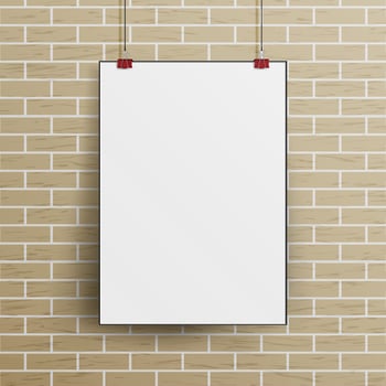 White Blank Paper Wall Poster Mock up Template Vector. vector