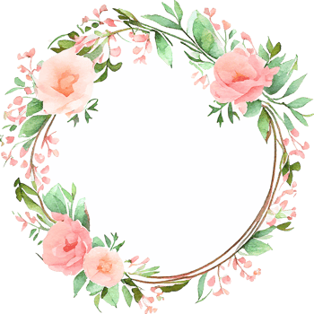 Cute watercolor frame with spring flowers png