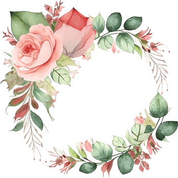 Cute watercolor frame with spring flowers png