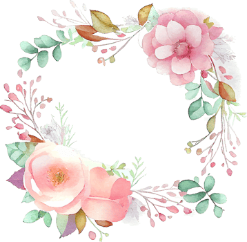 Cute watercolor frame with spring flowers png