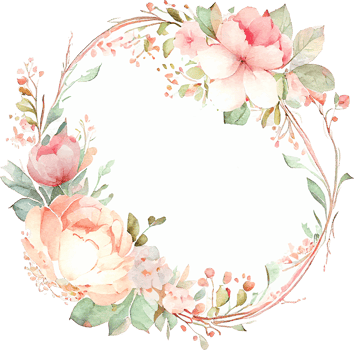 Cute watercolor frame with spring flowers png