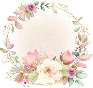 Cute watercolor frame with spring flowers png