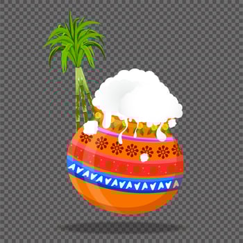 Illustration of Happy Pongal Holiday Harvest Festival of Tamil Nadu South India. vector