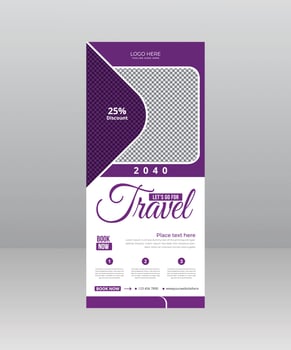 Tours And Travel Roll Up Banner vector