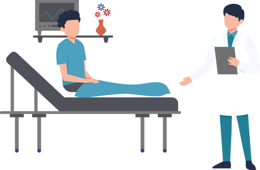 Doctor and patient in hospital png