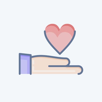 Icon Charity. related to Volunteering symbol. doodle style. Help and support. friendship vector