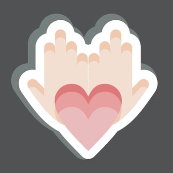 Sticker Philanthropist. related to Volunteering symbol. Help and support. friendship vector
