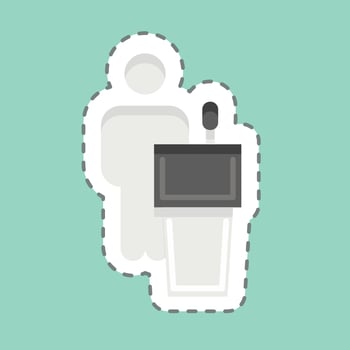 Sticker line cut Political Volunteering. related to Volunteering symbol. Help and support. friendship vector
