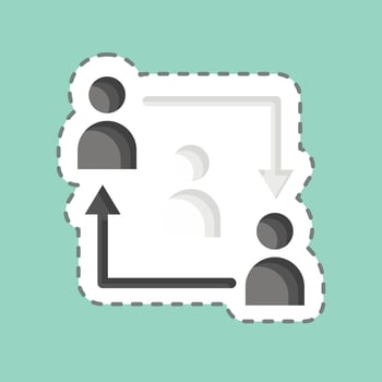 Sticker line cut Relationship. related to Volunteering symbol. Help and support. friendship vector