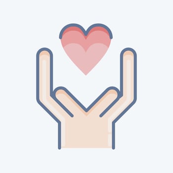 Icon Kind. related to Volunteering symbol. doodle style. Help and support. friendship vector