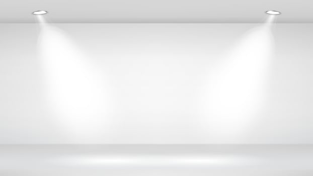 Photo Studio Room. Empty White Interior. Vector Template Illustration. Vector Illustration.