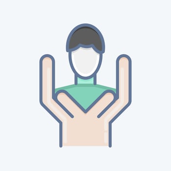 Icon Care. related to Volunteering symbol. doodle style. Help and support. friendship vector
