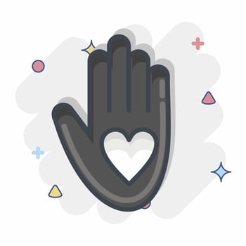 Icon Volunteering. related to Volunteering symbol. Comic Style. Help and support. friendship vector