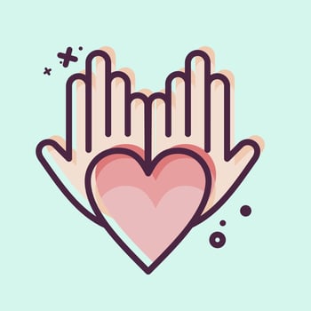 Icon Philanthropist. related to Volunteering symbol. MBE style. Help and support. friendship vector