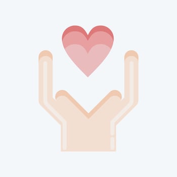 Icon Kind. related to Volunteering symbol. flat style. Help and support. friendship vector