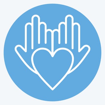 Icon Philanthropist. related to Volunteering symbol. blue eyes style. Help and support. friendship vector