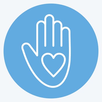 Icon Volunteering. related to Volunteering symbol. blue eyes style. Help and support. friendship vector