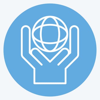 Icon Environmental. related to Volunteering symbol. blue eyes style. Help and support. friendship vector