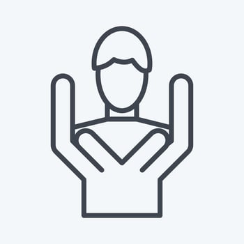 Icon Care. related to Volunteering symbol. line style. Help and support. friendship vector