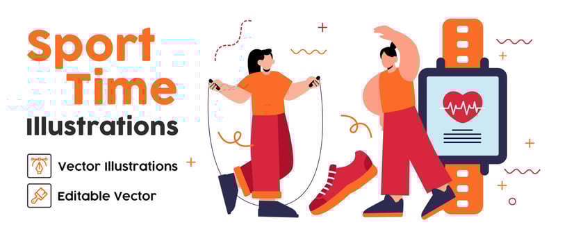 Lovely vector flat design on fitness workout running woman in fall autumn clothing outfit. Sport friendly smiling female character