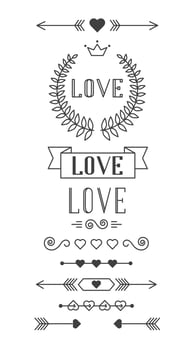 Love Decorative Elements Set vector